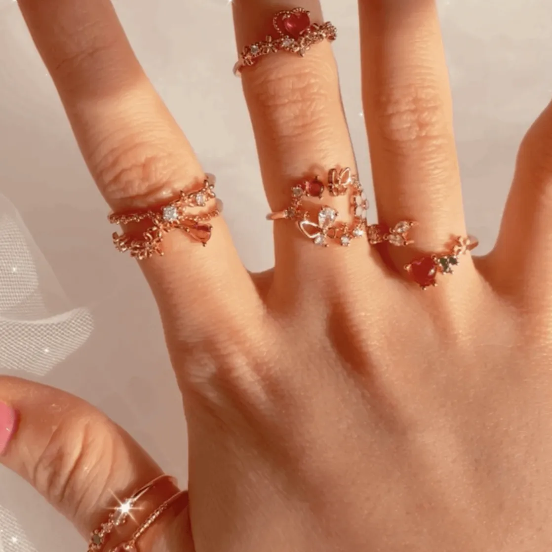 Floral Heart Ring - Mia