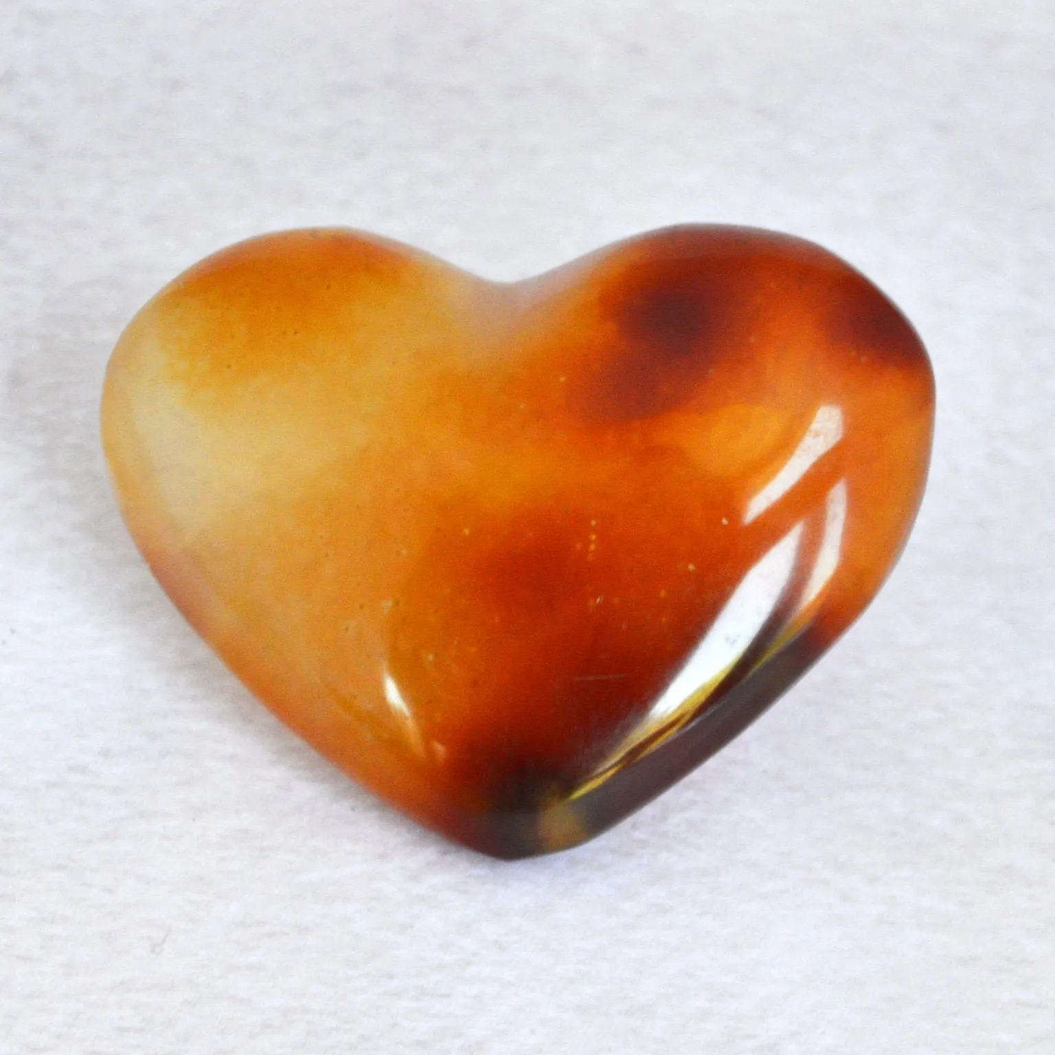 Flowing Amber Healing Heart Carnelian