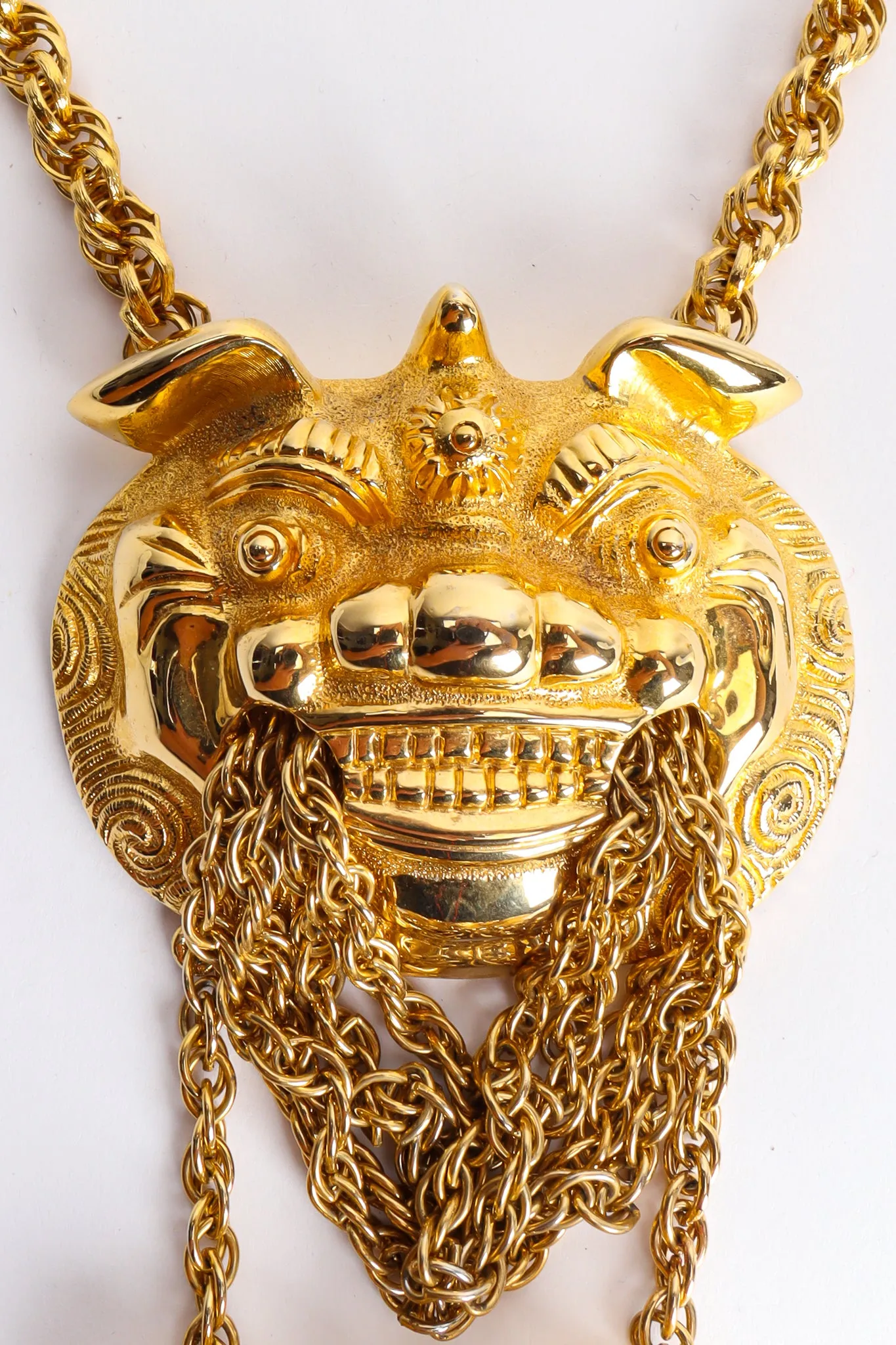 Foo Dog Triple Pendant Necklace