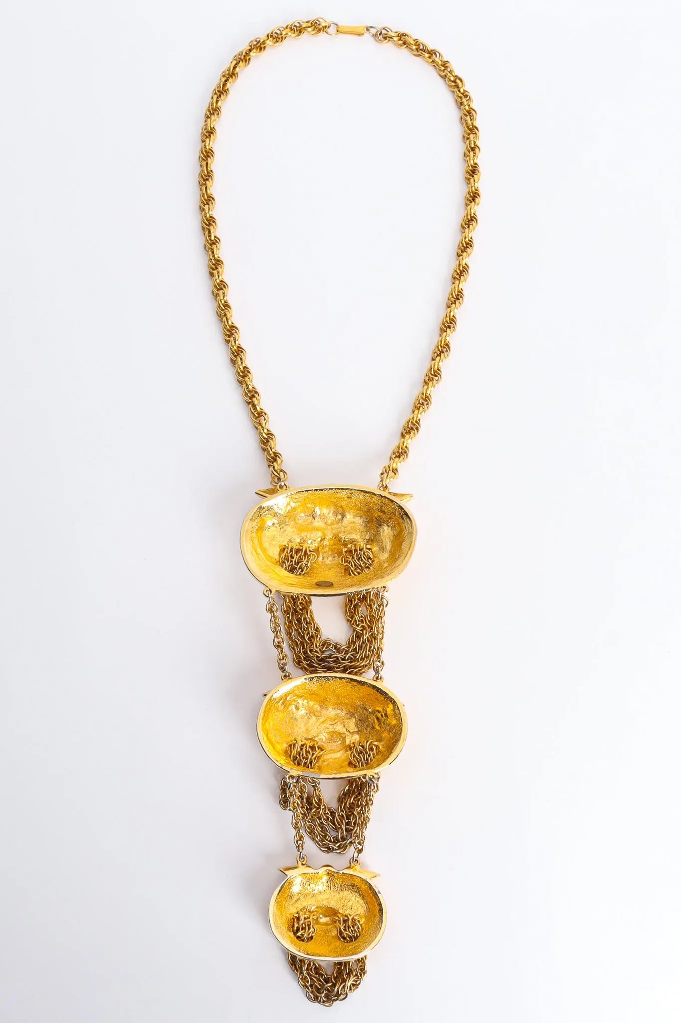 Foo Dog Triple Pendant Necklace