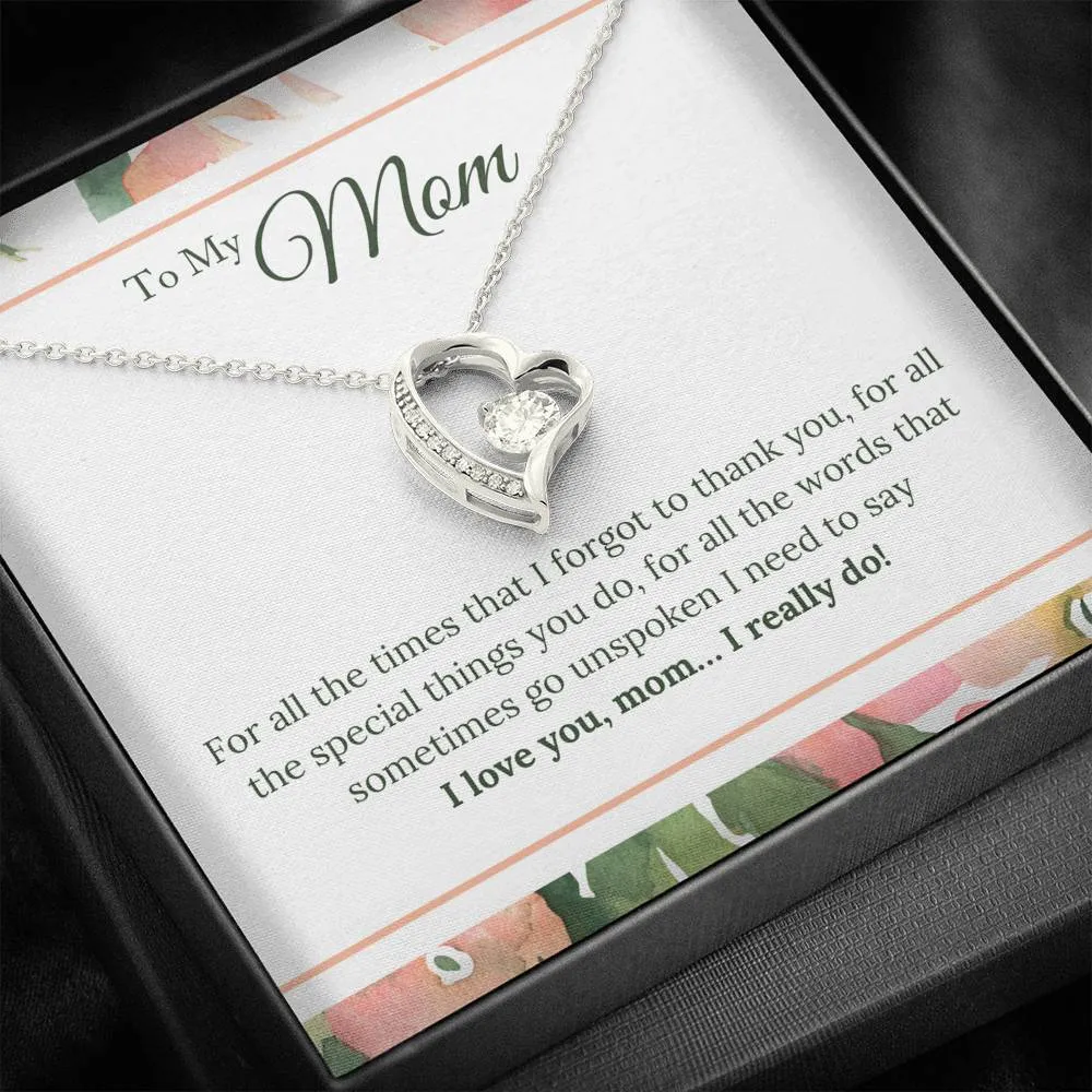 For all the times I forgot to thank you-Sentimental Heart Necklace for Mom