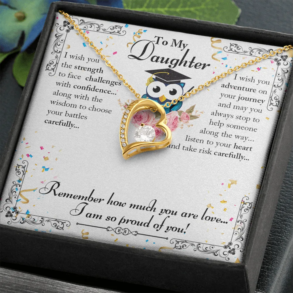 Forever Love Heart Necklace for Daughter's Graduation