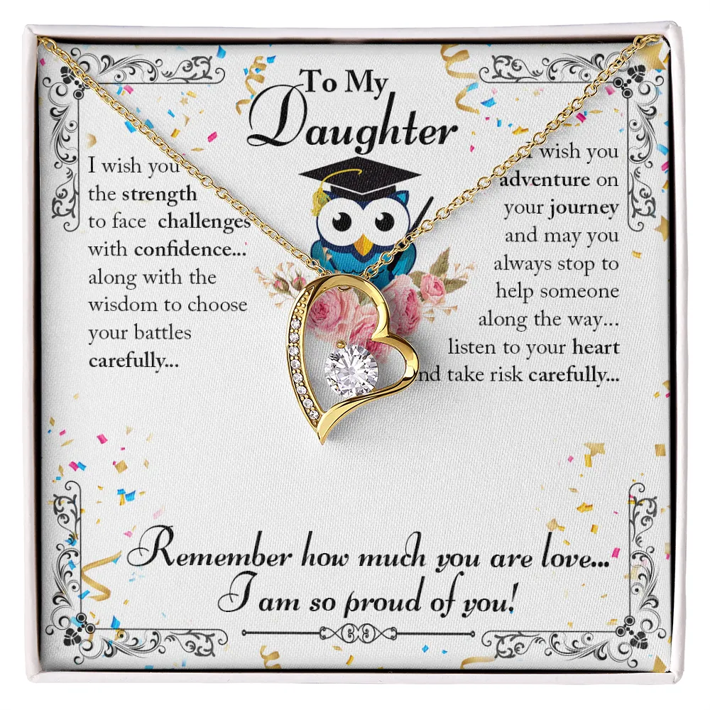Forever Love Heart Necklace for Daughter's Graduation