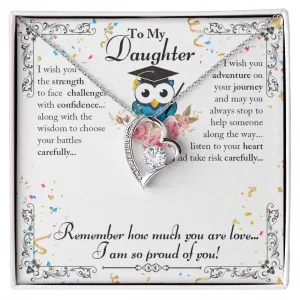 Forever Love Heart Necklace for Daughter's Graduation