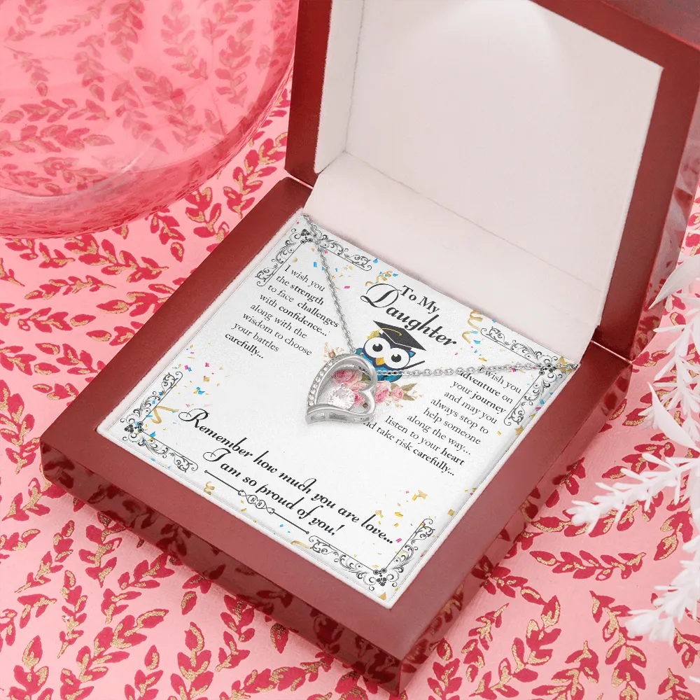 Forever Love Heart Necklace for Daughter's Graduation