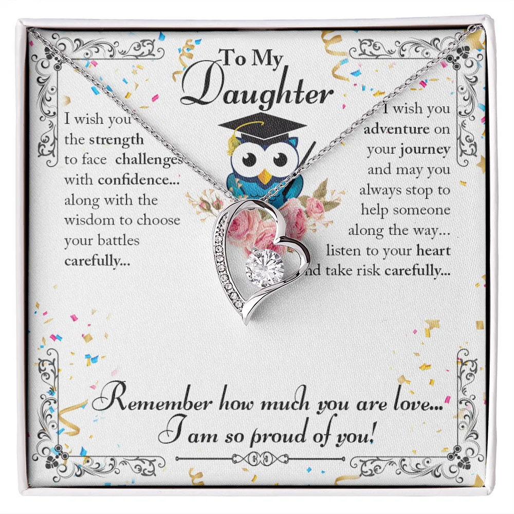 Forever Love Heart Necklace for Daughter's Graduation
