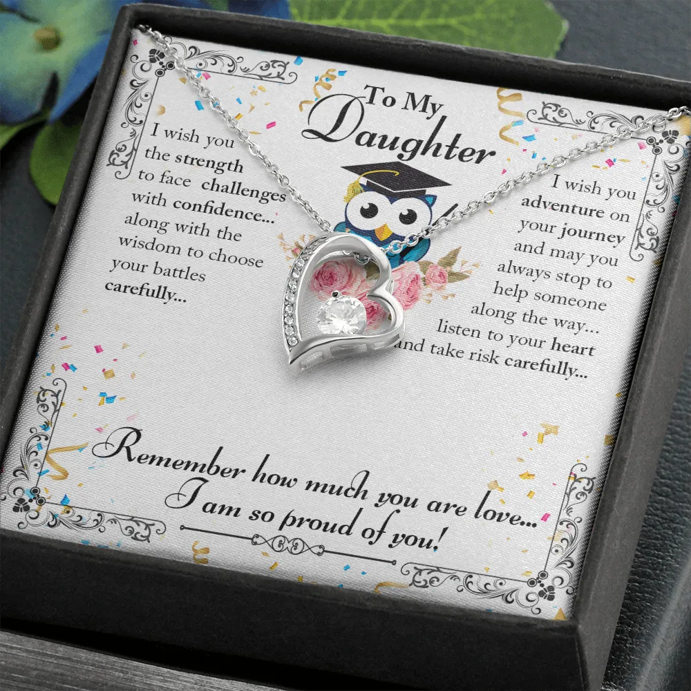 Forever Love Heart Necklace for Daughter's Graduation