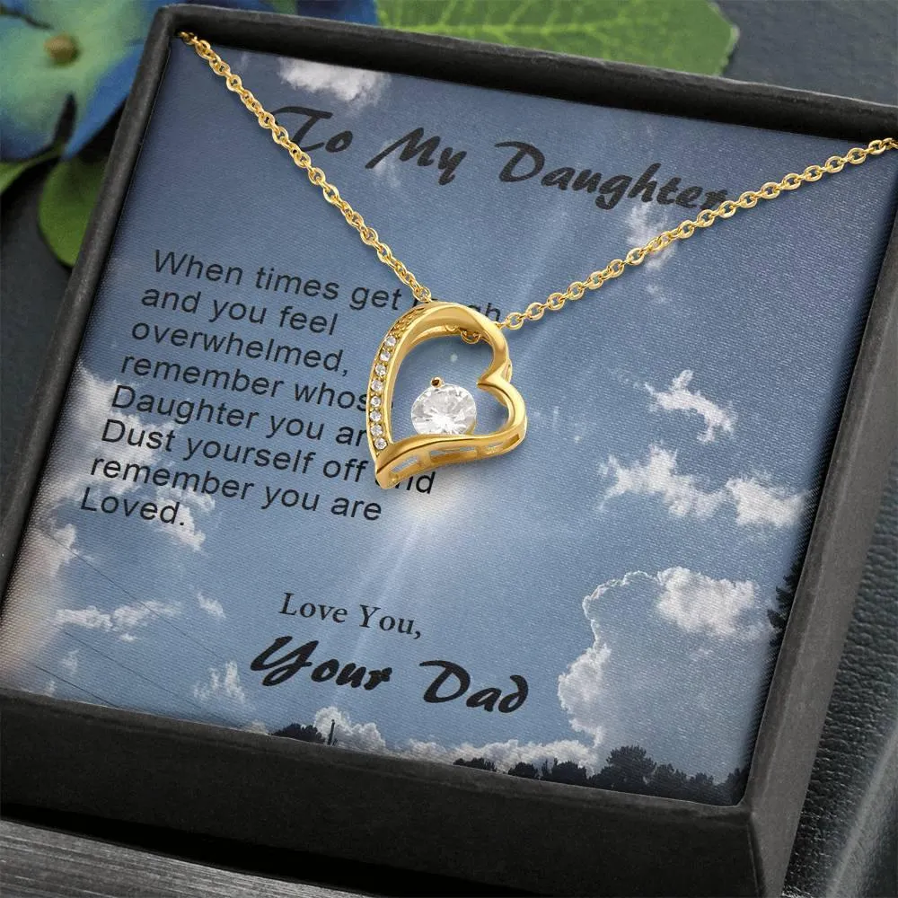Forever Love Necklace, Gift from Dad, Dad Daughter Gift, Gift to Daughter, Christmas, Birthday, Custom Message Card