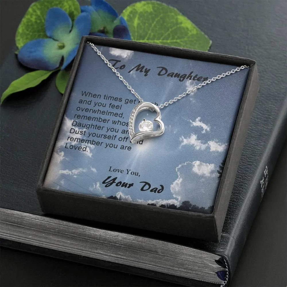 Forever Love Necklace, Gift from Dad, Dad Daughter Gift, Gift to Daughter, Christmas, Birthday, Custom Message Card