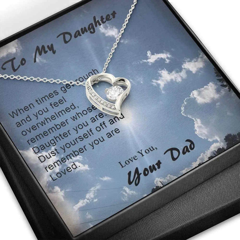Forever Love Necklace, Gift from Dad, Dad Daughter Gift, Gift to Daughter, Christmas, Birthday, Custom Message Card
