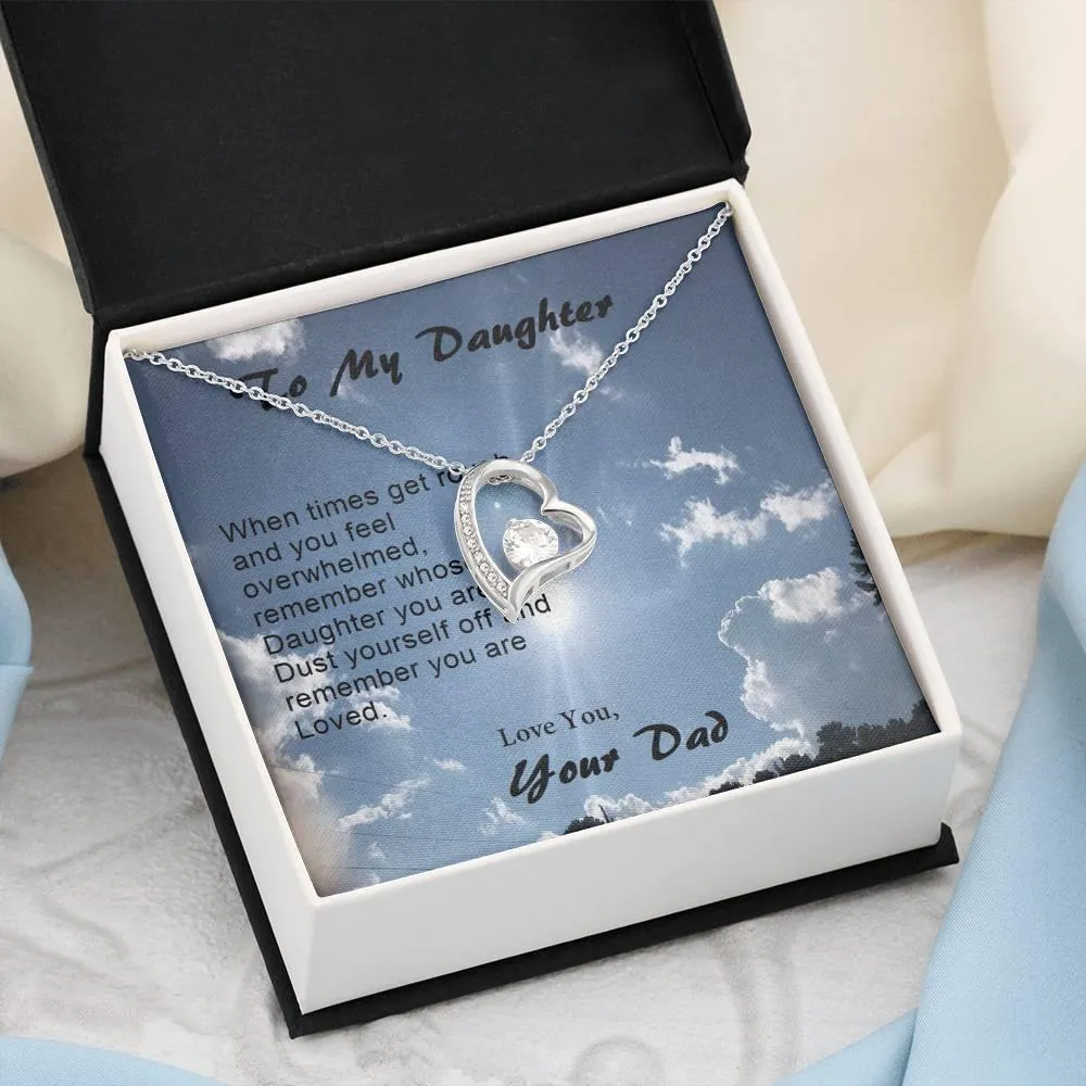 Forever Love Necklace, Gift from Dad, Dad Daughter Gift, Gift to Daughter, Christmas, Birthday, Custom Message Card