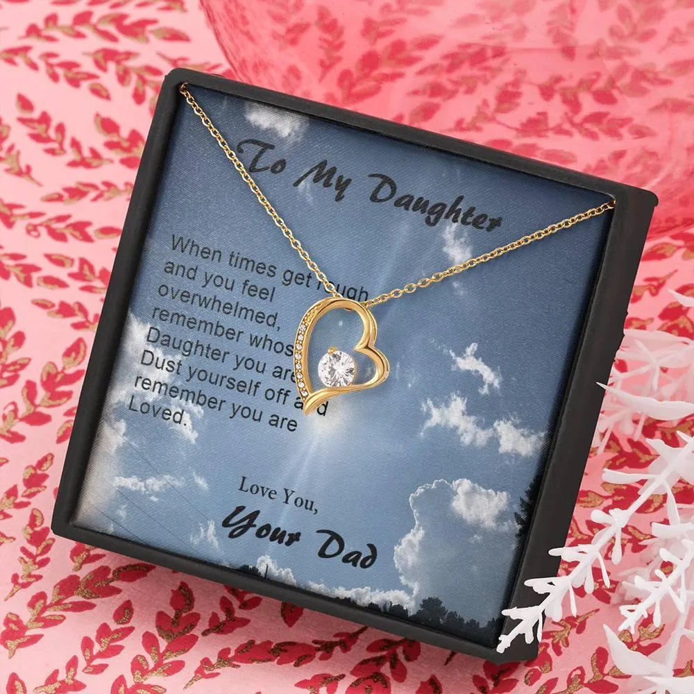 Forever Love Necklace, Gift from Dad, Dad Daughter Gift, Gift to Daughter, Christmas, Birthday, Custom Message Card
