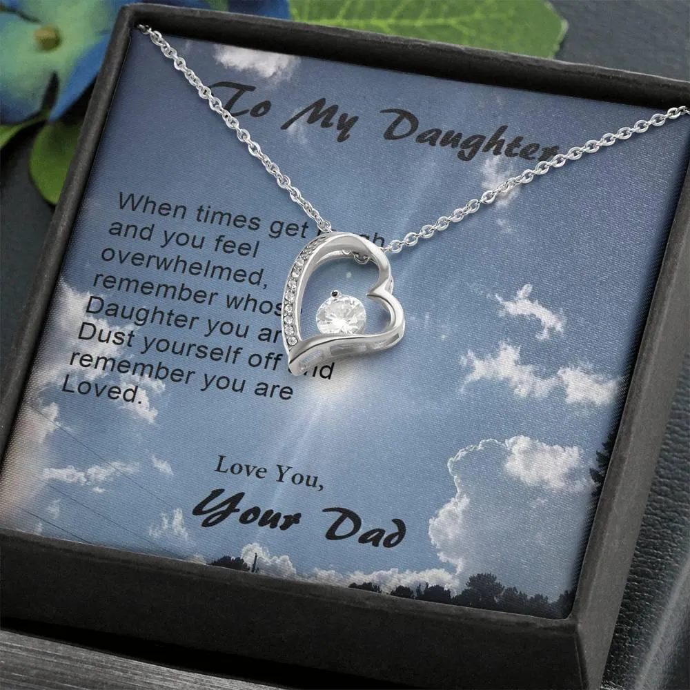 Forever Love Necklace, Gift from Dad, Dad Daughter Gift, Gift to Daughter, Christmas, Birthday, Custom Message Card