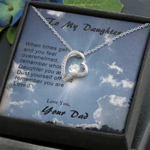 Forever Love Necklace, Gift from Dad, Dad Daughter Gift, Gift to Daughter, Christmas, Birthday, Custom Message Card