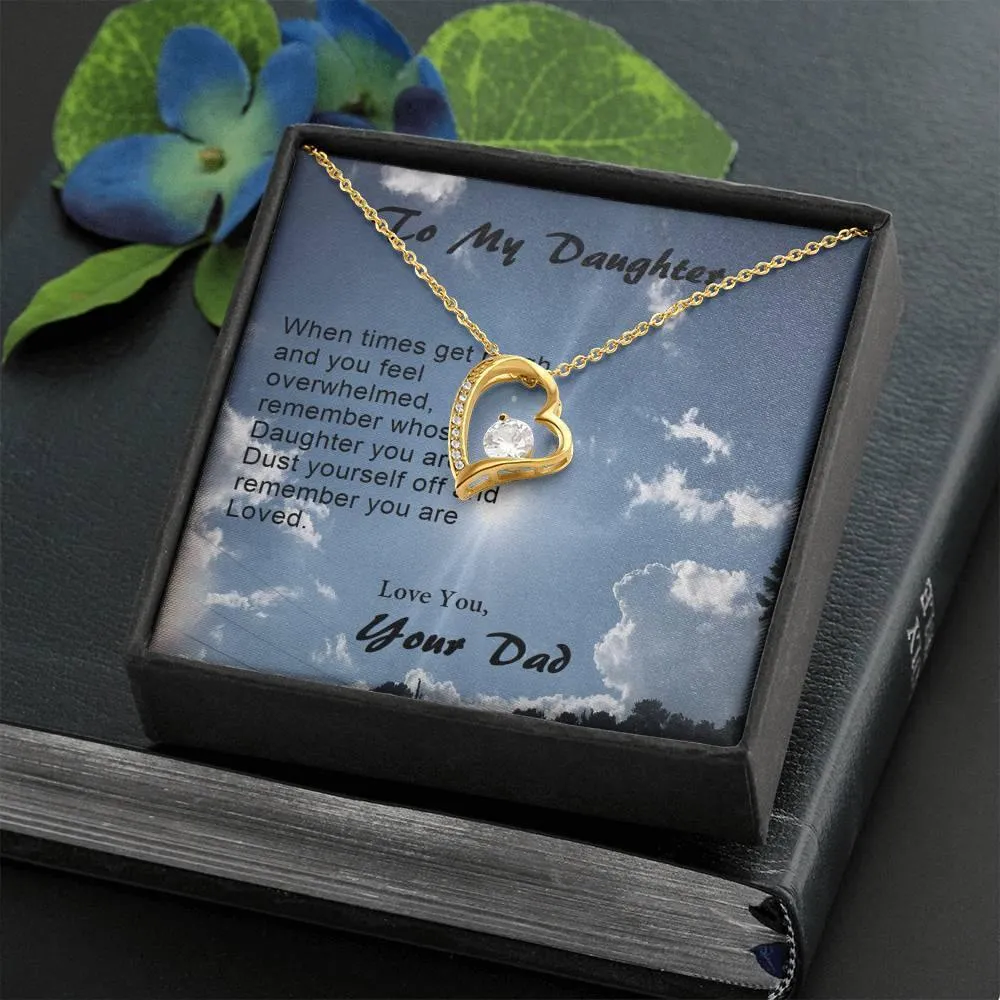 Forever Love Necklace, Gift from Dad, Dad Daughter Gift, Gift to Daughter, Christmas, Birthday, Custom Message Card