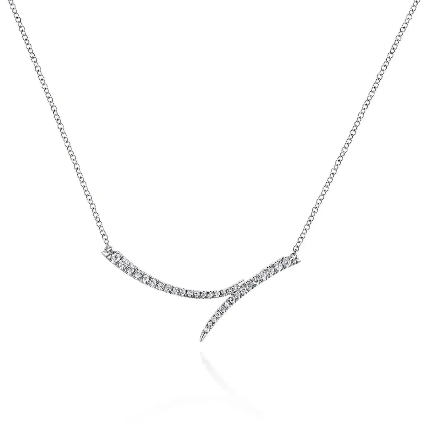 Gabriel & Co. Curved Bypass Diamond Pavé Necklace