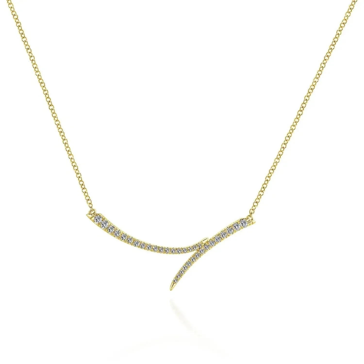 Gabriel & Co. Curved Bypass Diamond Pavé Necklace