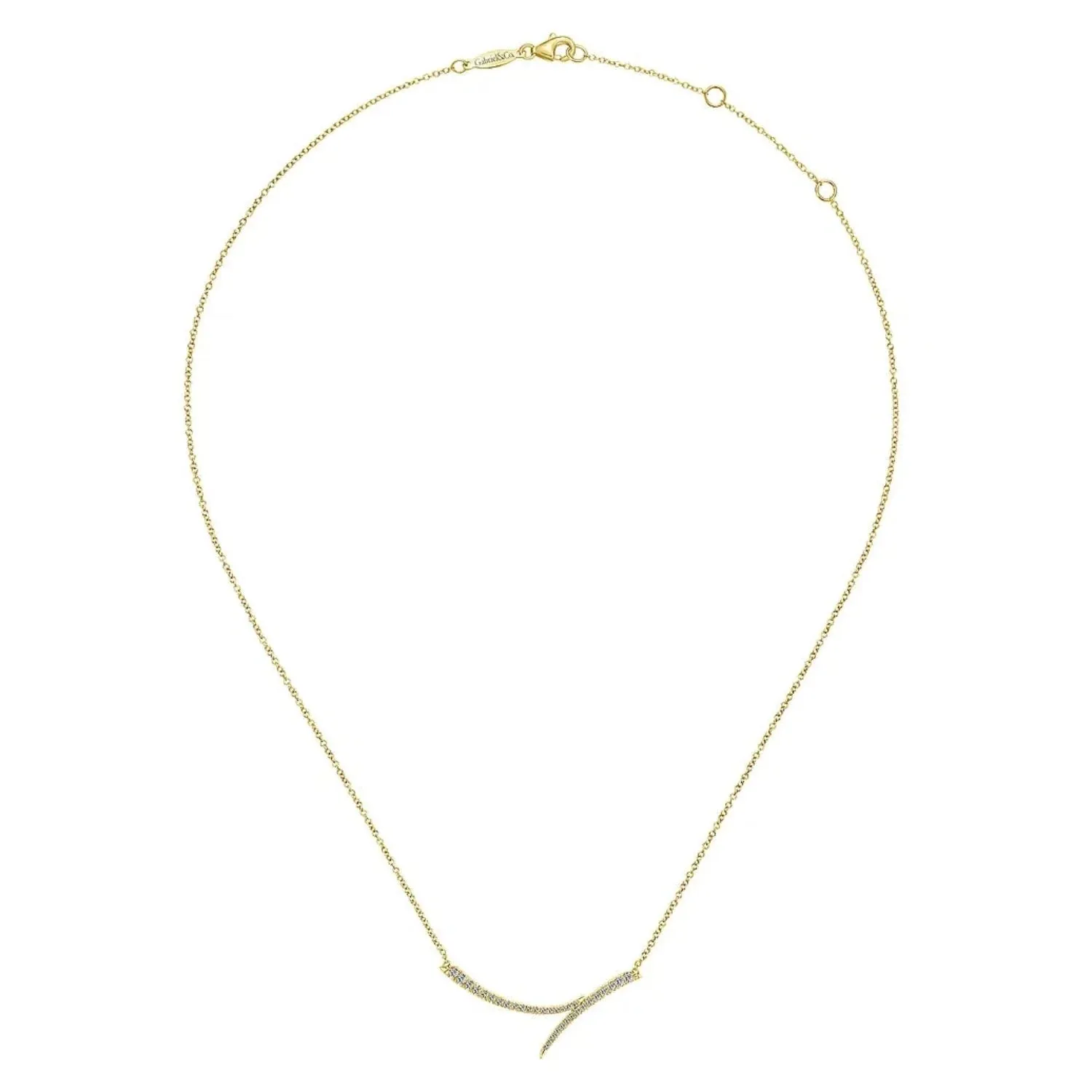 Gabriel & Co. Curved Bypass Diamond Pavé Necklace