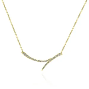 Gabriel & Co. Curved Bypass Diamond Pavé Necklace