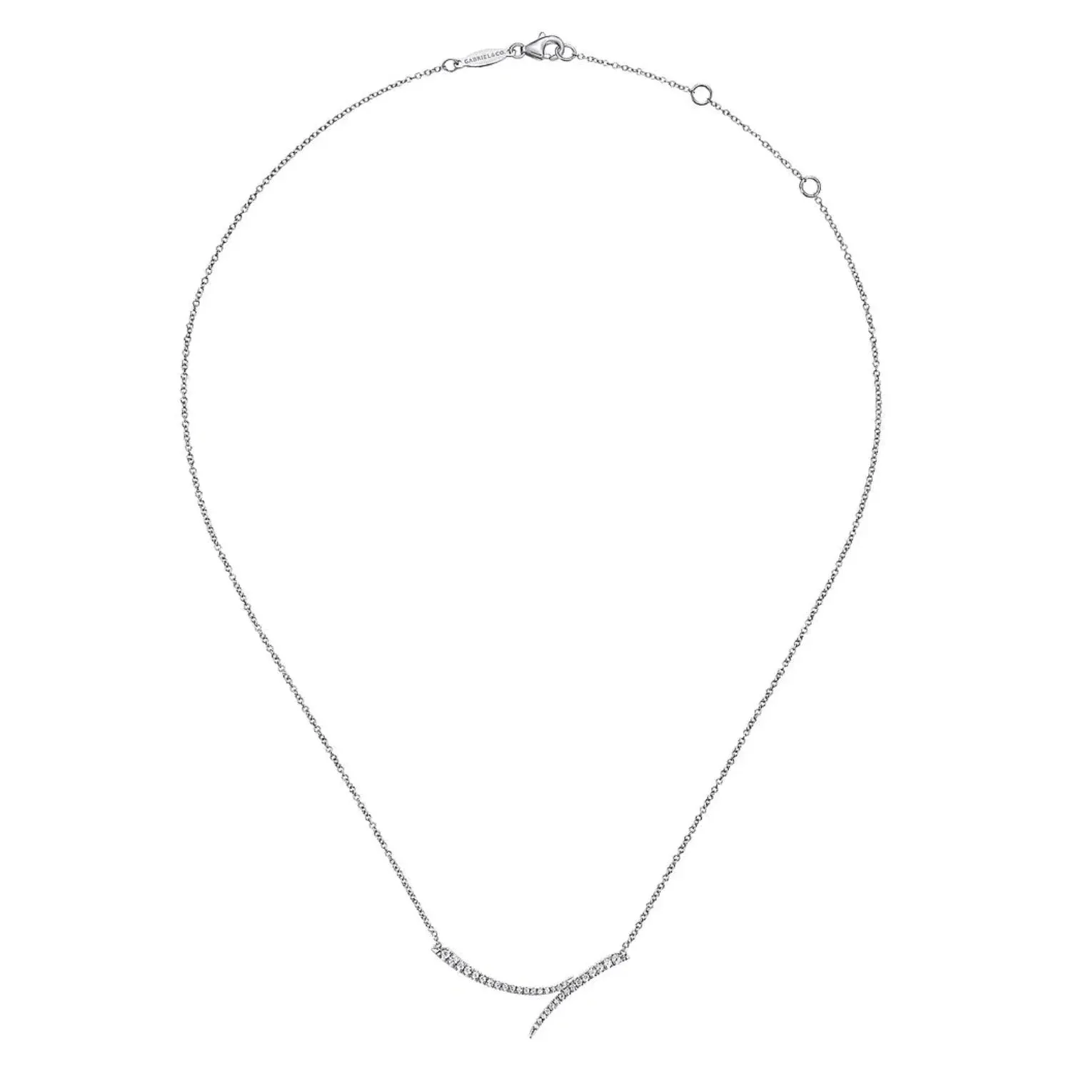 Gabriel & Co. Curved Bypass Diamond Pavé Necklace