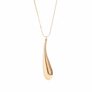 Geometric Elegant Gold Sliver Tone Waterdrop Pendant Necklace