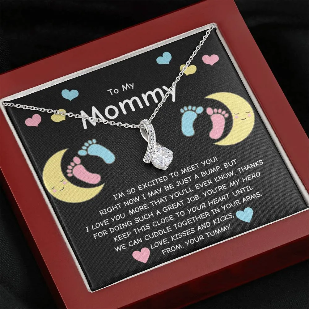 Gift For Expecting Mom To Be - To My Mommy Ribbon Necklace