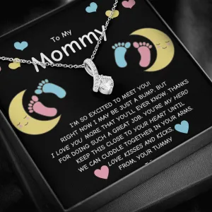 Gift For Expecting Mom To Be - To My Mommy Ribbon Necklace