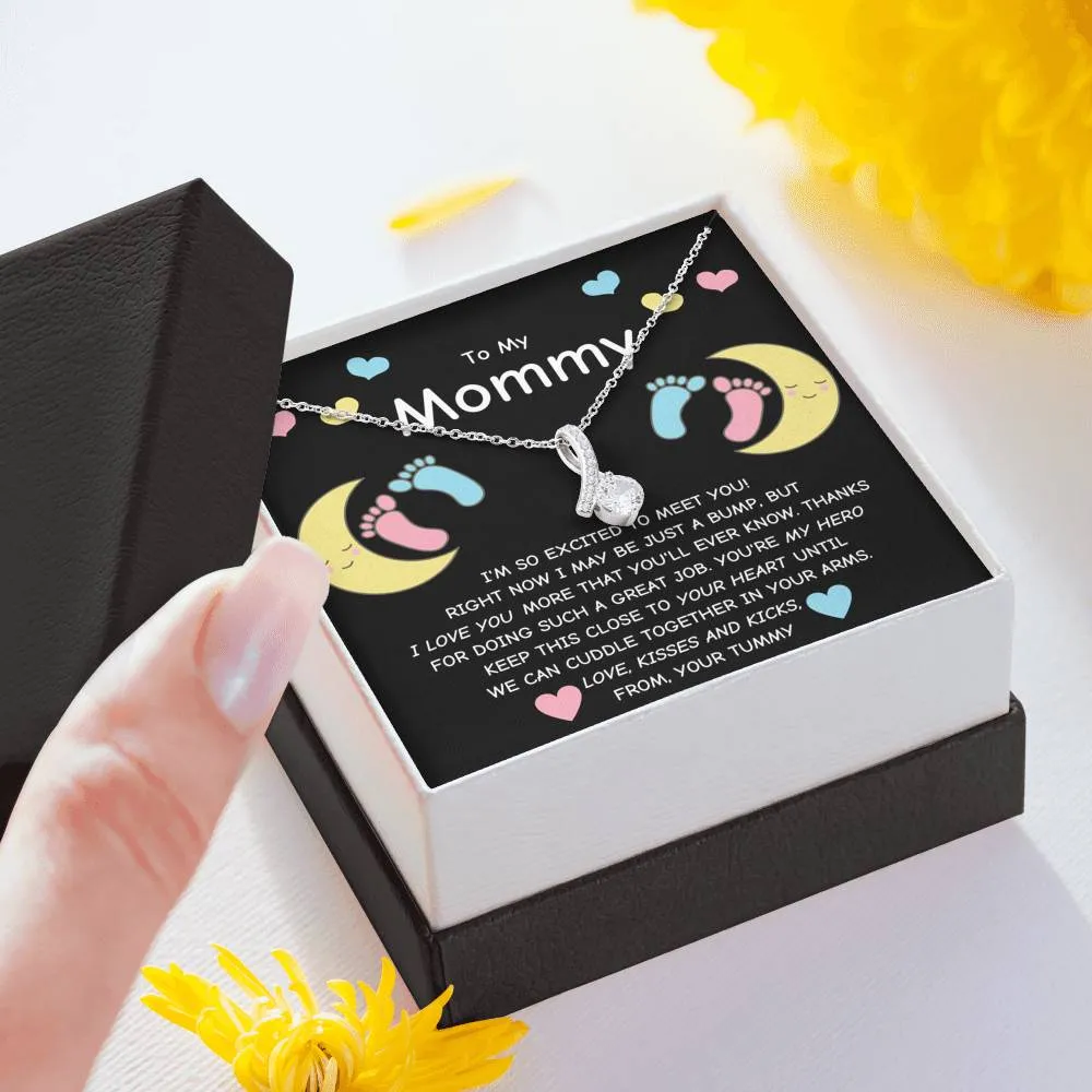 Gift For Expecting Mom To Be - To My Mommy Ribbon Necklace