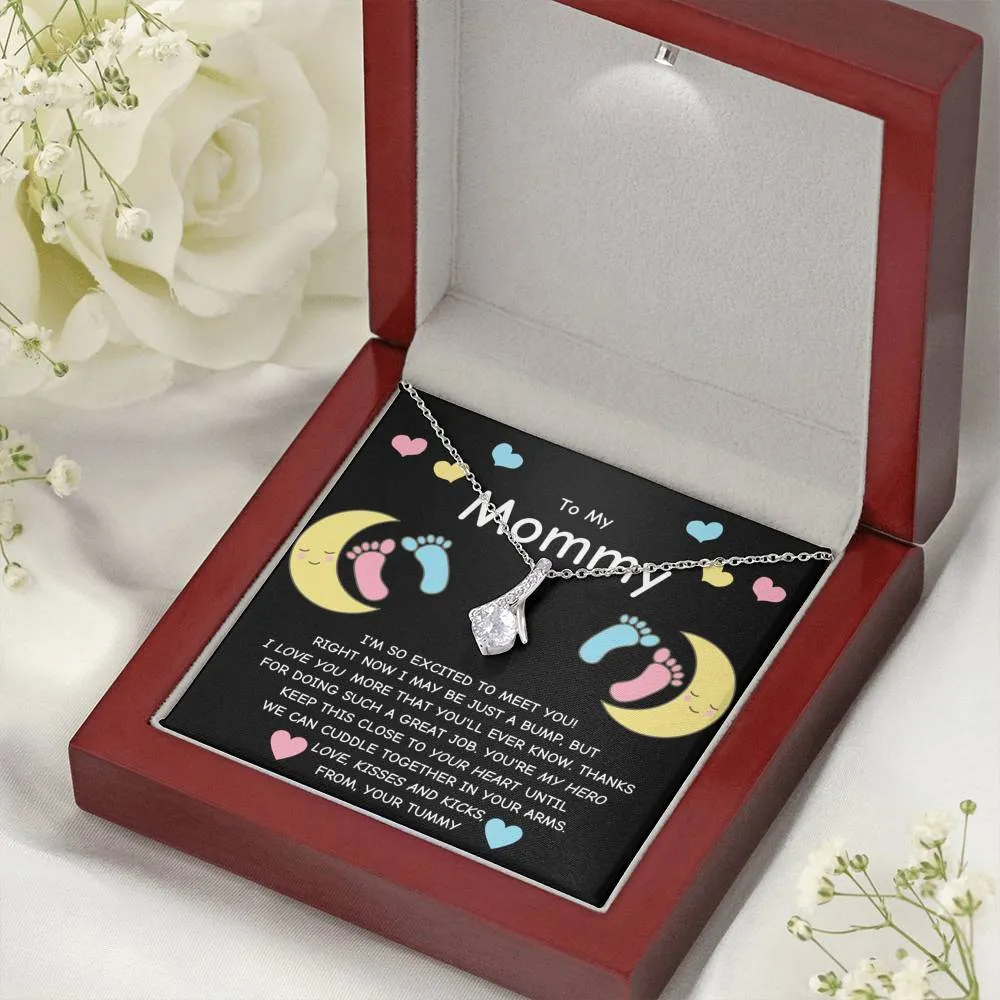 Gift For Expecting Mom To Be - To My Mommy Ribbon Necklace
