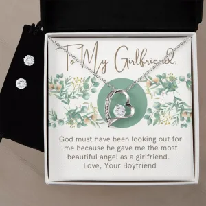 Girlfriend Jewelry Set, Heart Necklace and Earring Set