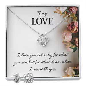 Girlfriend Jewelry Set, Love Knot Necklace and Earring Set