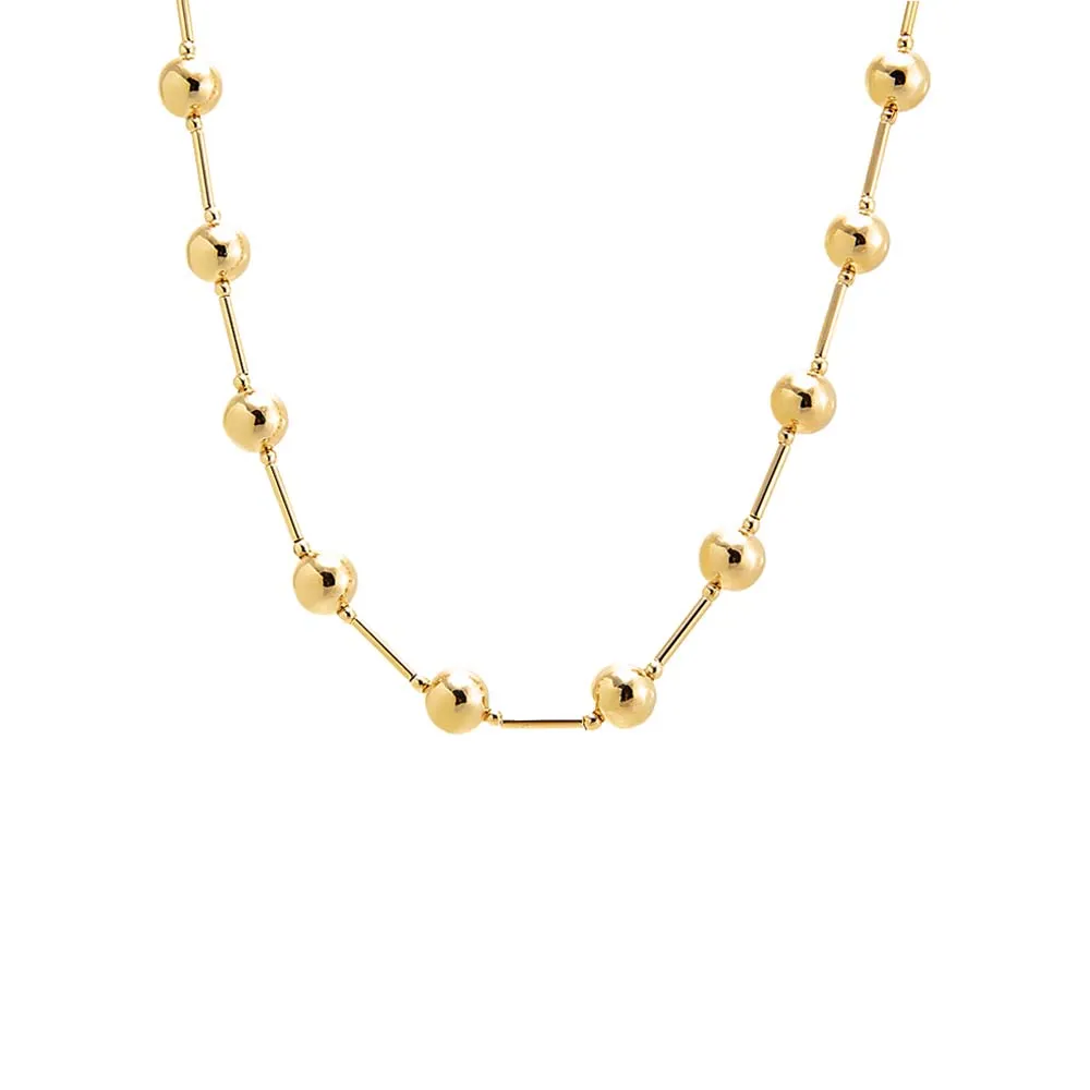 Gold Filled Solid Ball X Bar Necklace