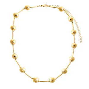 Gold Filled Solid Ball X Bar Necklace