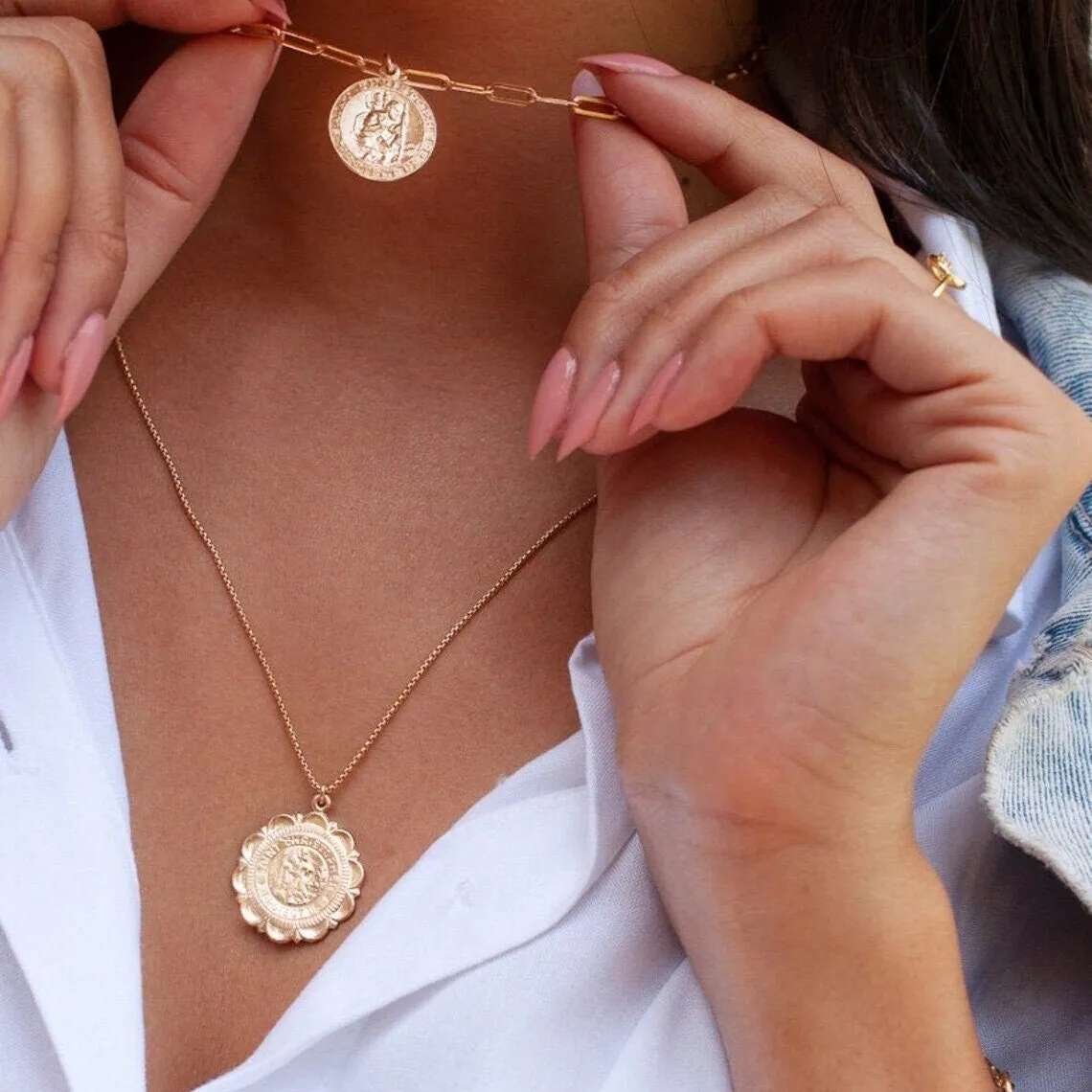 Gold Mary Necklace