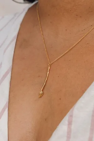 Gold Plated Paintbrush Necklace