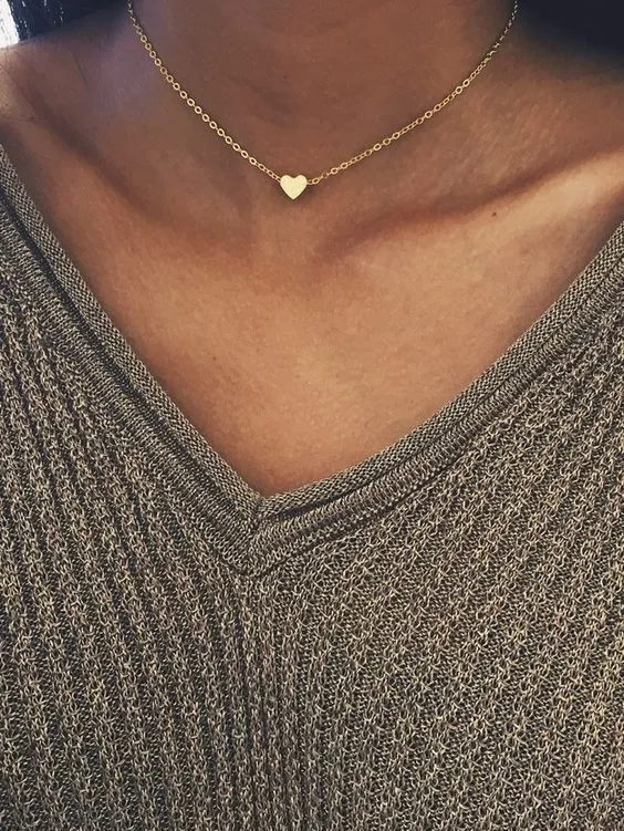 Gold "I Heart you" Necklace Victoria Collection