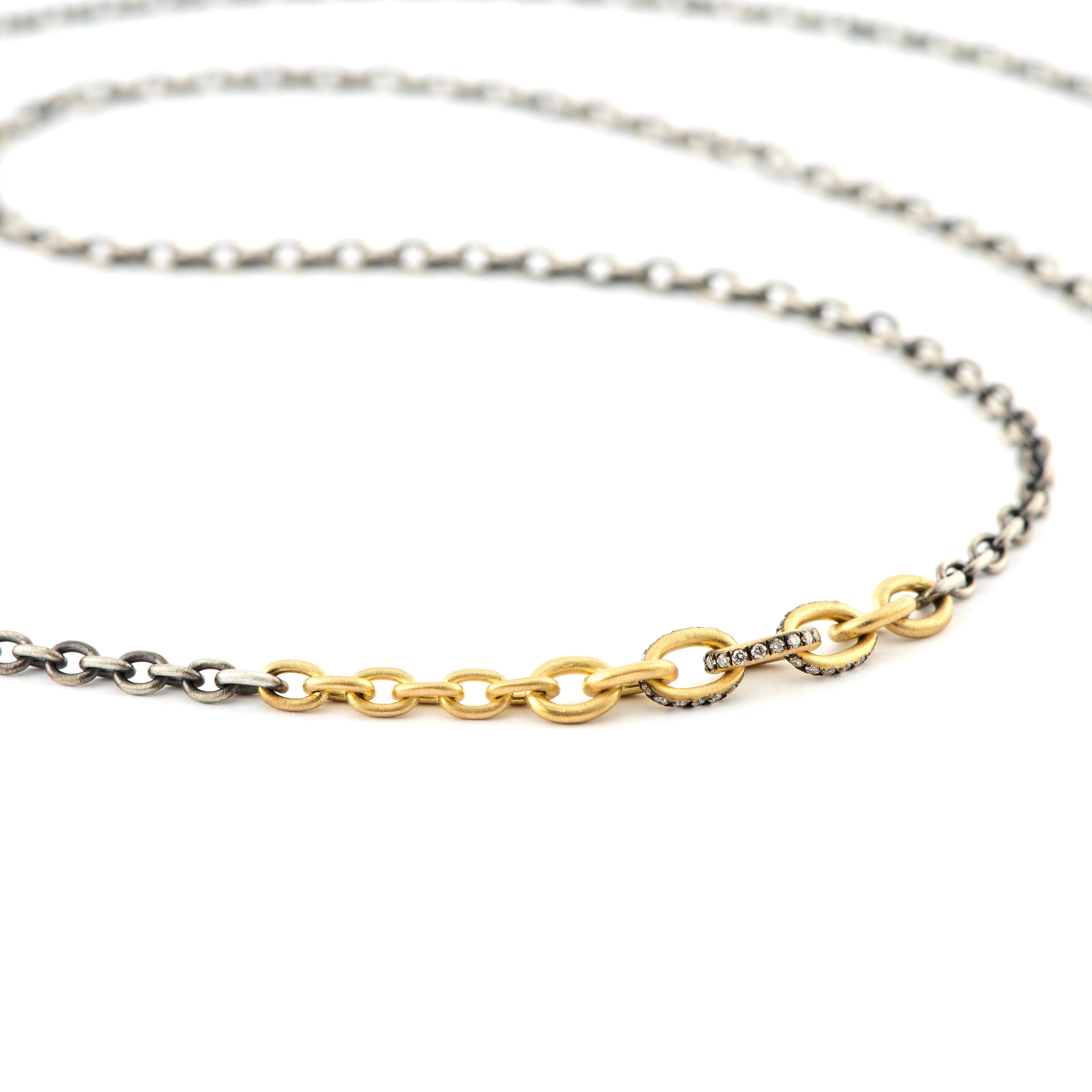 Graduated Silver & Gold Link Necklace