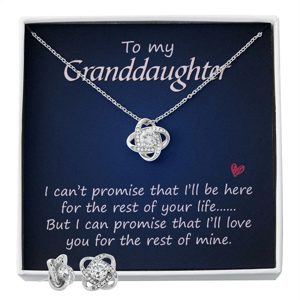 Granddaughter Love Knot Jewelry Set-I can promise