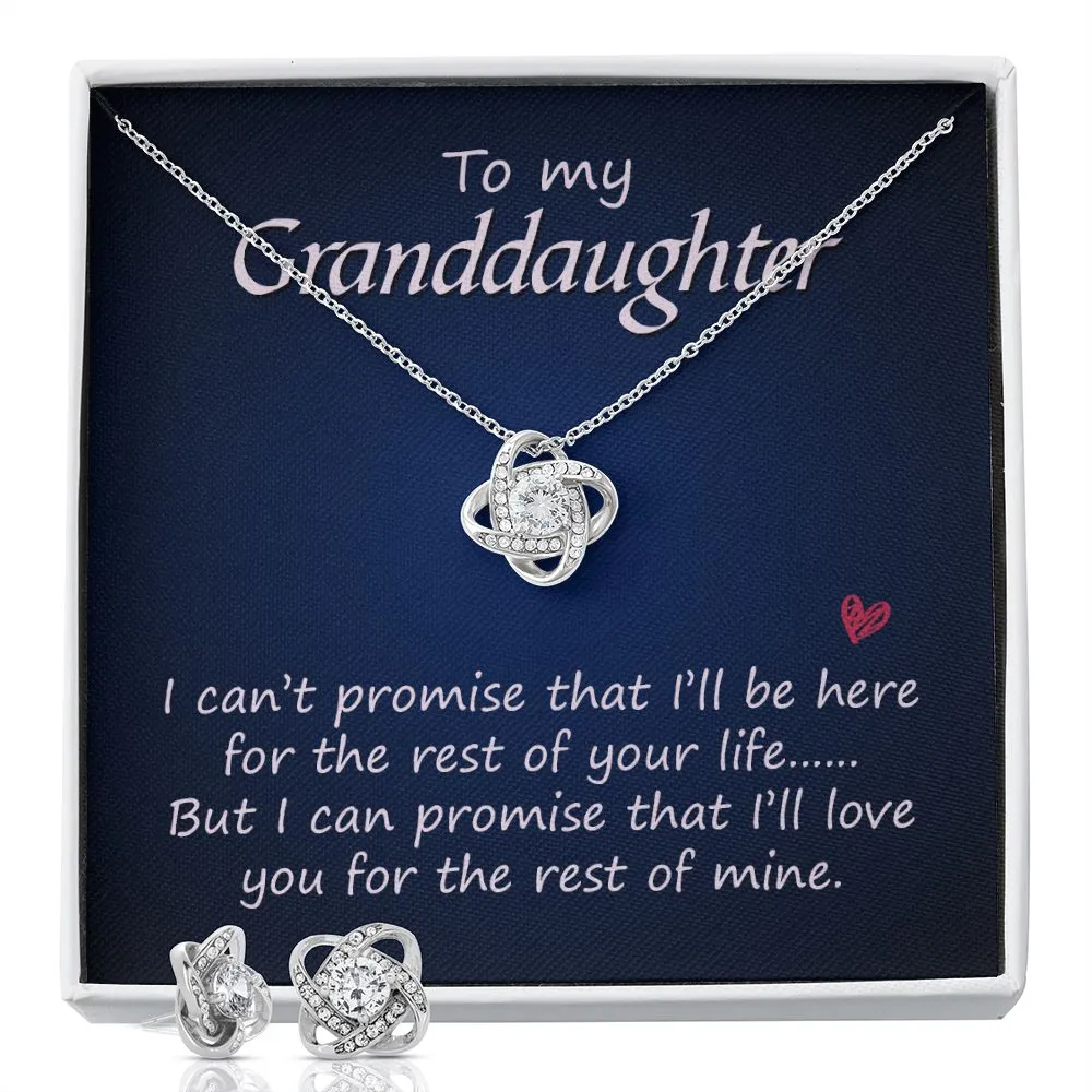 Granddaughter Love Knot Jewelry Set-I can promise