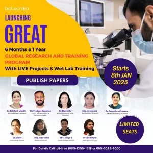 GReaT - 6 Months & 1 Year Global Research and Training Program With LIVE Projects   Wet Lab Training at IISc Incubated Lab