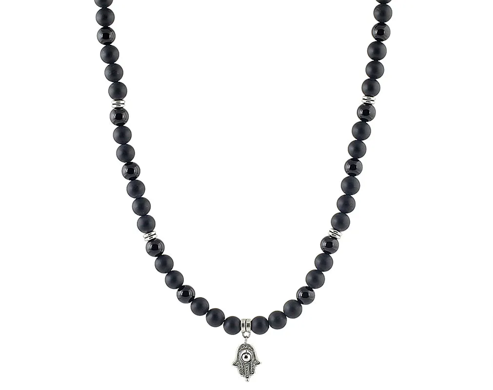 Hamsa man beaded necklace