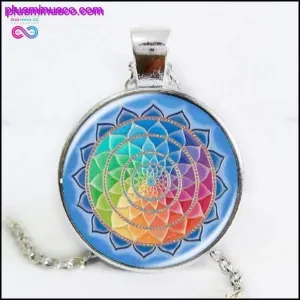 Handmade Rainbow Flower Of Life Mandala Necklace