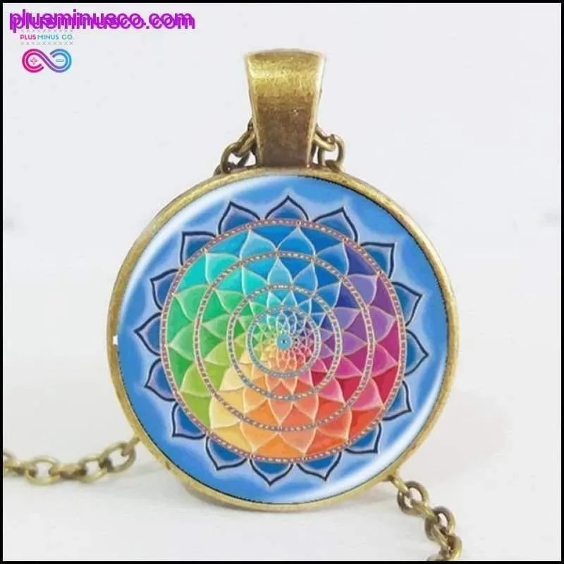Handmade Rainbow Flower Of Life Mandala Necklace
