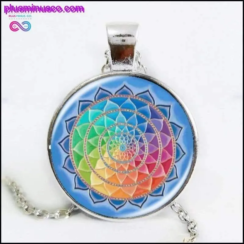 Handmade Rainbow Flower Of Life Mandala Necklace