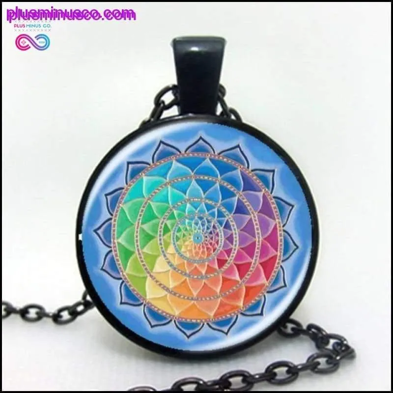 Handmade Rainbow Flower Of Life Mandala Necklace