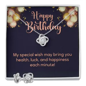 Happy Birthday Love Knot Jewelry Set