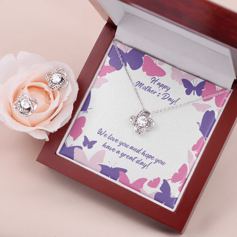 Happy Mother's Day Butterfly Necklace & Earrings