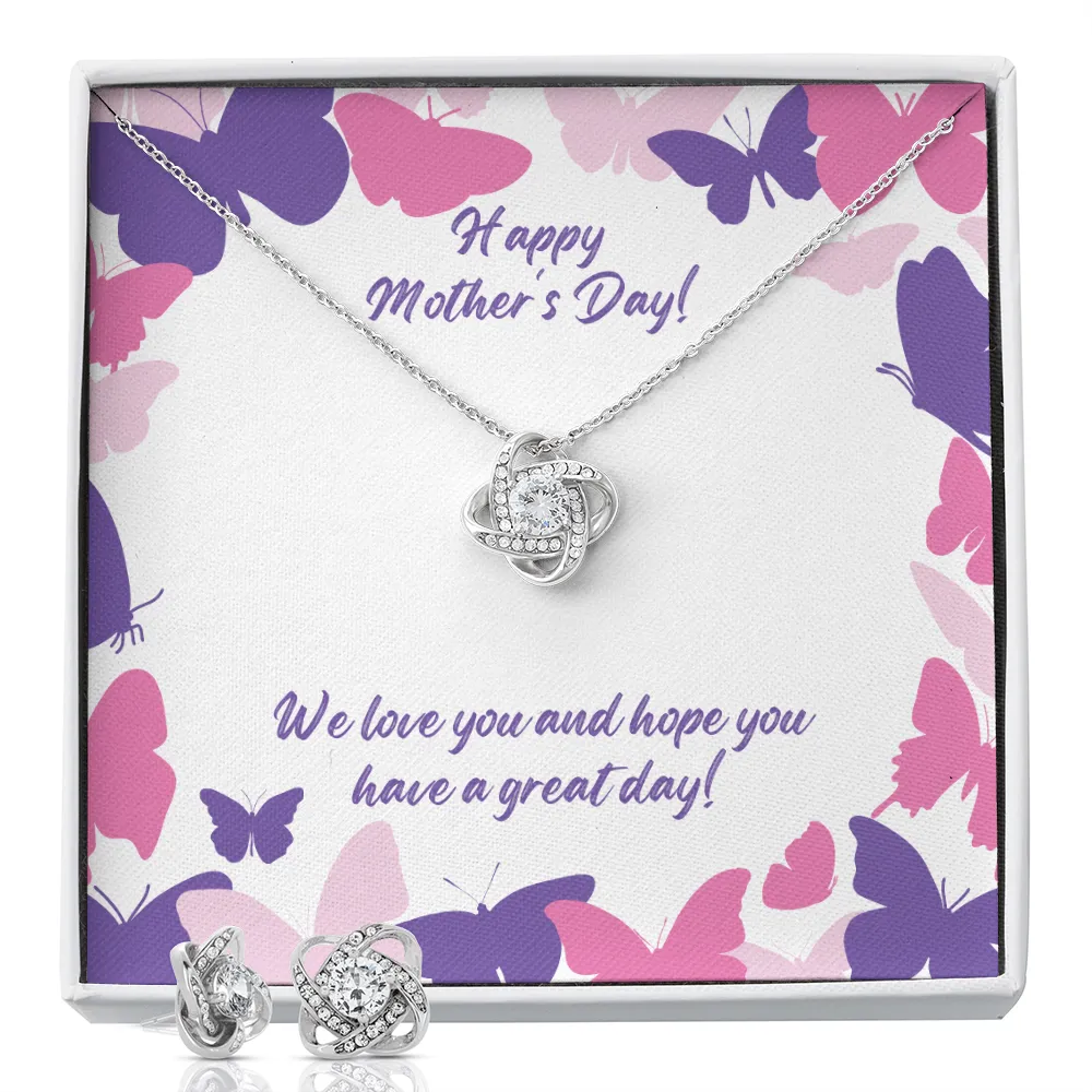 Happy Mother's Day Butterfly Necklace & Earrings