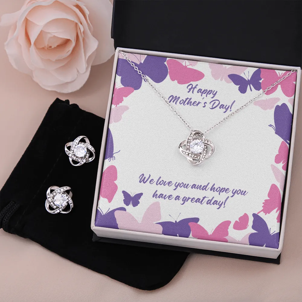 Happy Mother's Day Butterfly Necklace & Earrings