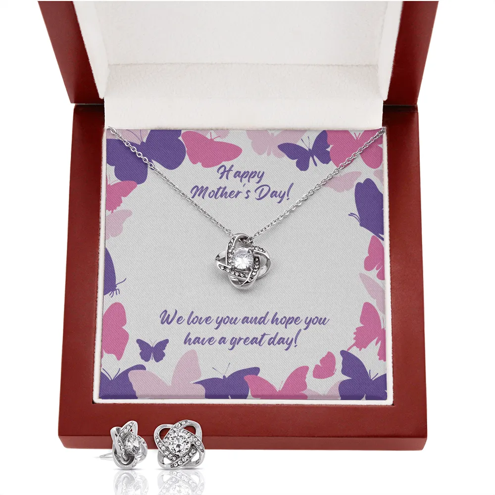 Happy Mother's Day Butterfly Necklace & Earrings